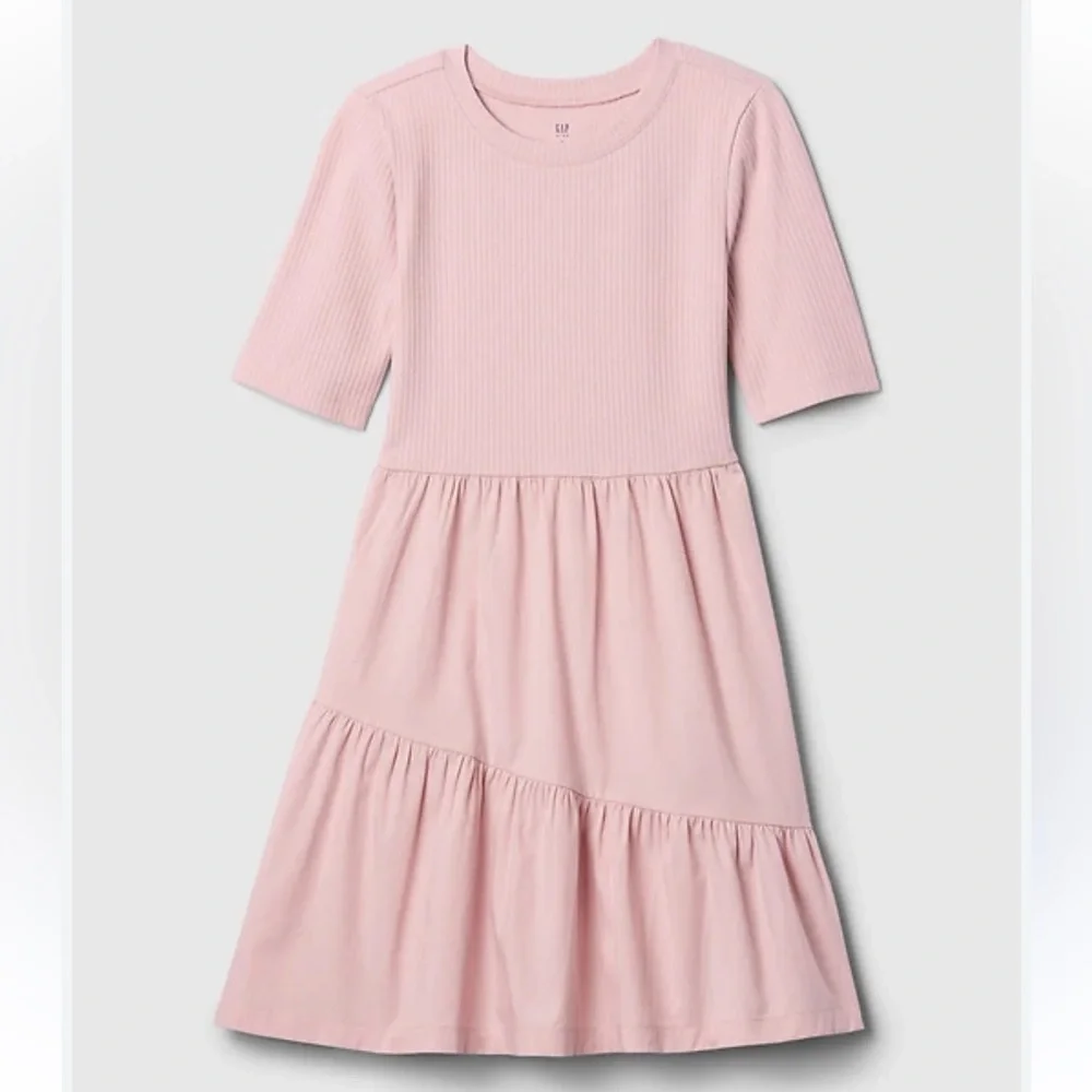 GAP Kids Ribbed Tier Pink Dress
